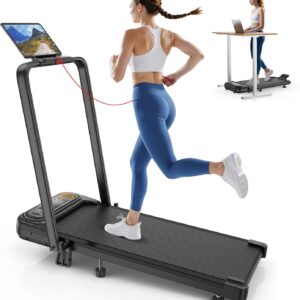 Foldable Treadmill with 10% Incline, 3.5HP Low Noise Walking Pad Treadmill with Handle Bar, Trisomy 4 in 1 Portable Under Desk Treadmills for Home/Office, 350 Lbs Capacity, APP & Remote Control