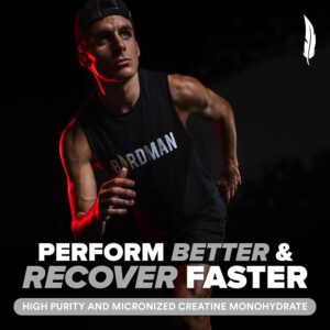 BIRDMAN Micronized Creatine Monohydrate Powder, Muscle Recovery, Caffeine Free, Creatine Pre Workout, Vegan, Post Workout, Gluten Free, Sugar Free | 200 Servings (5 Grams Each) | 2.2lb.