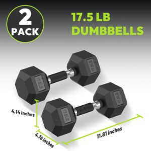 Hex Dumbbell Set 2.5-400 lb, Rubber Encased Exercise & Fitness Dumbbells, Weights Dumbbells Set of 2, Hand Weight for Strength Training