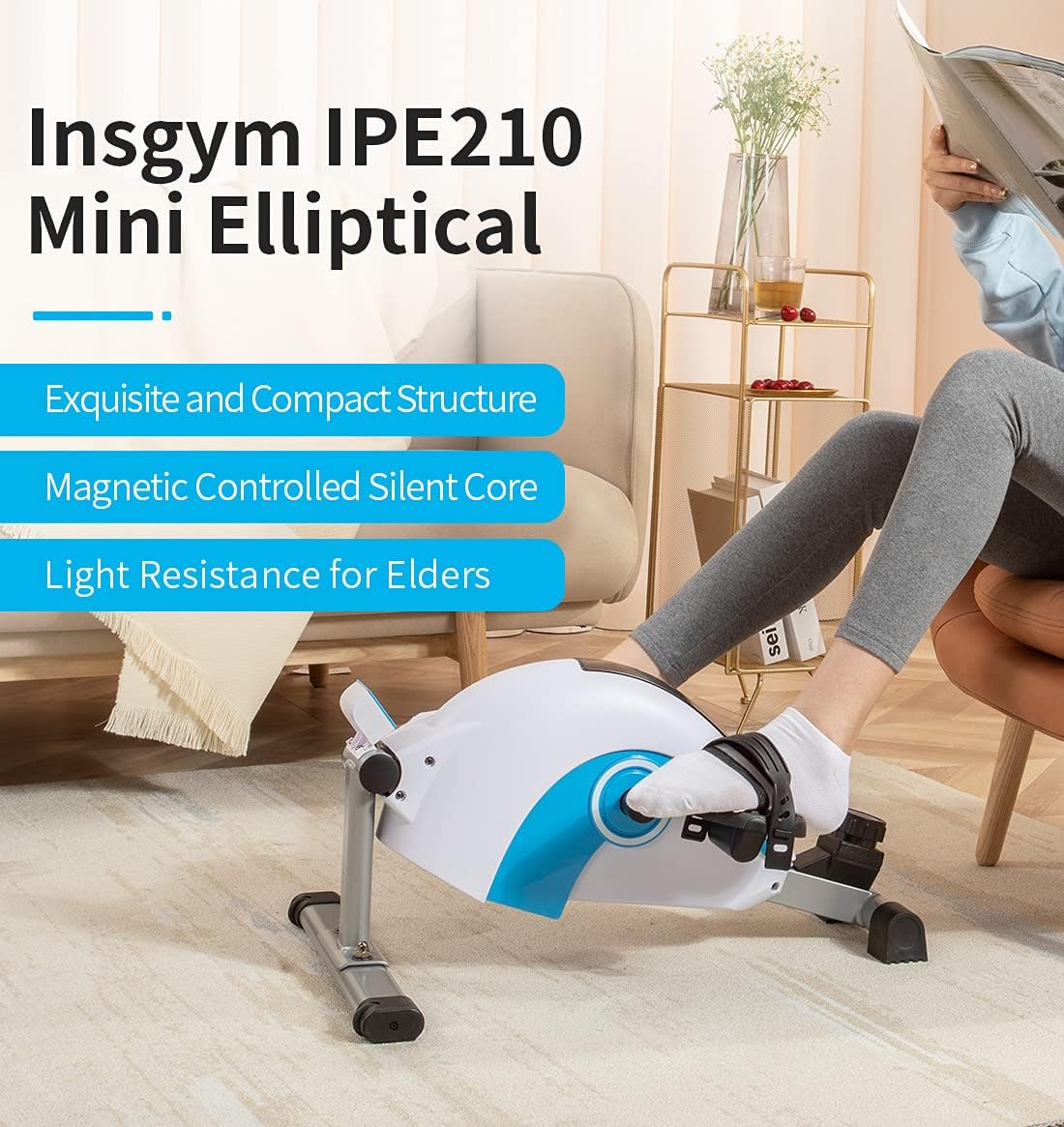 Under Desk Mini Pedal Exerciser for Arm & Leg Workout, Portable Compact Exercise Bike with Adjustable Resistance & LCD Display - Image 2