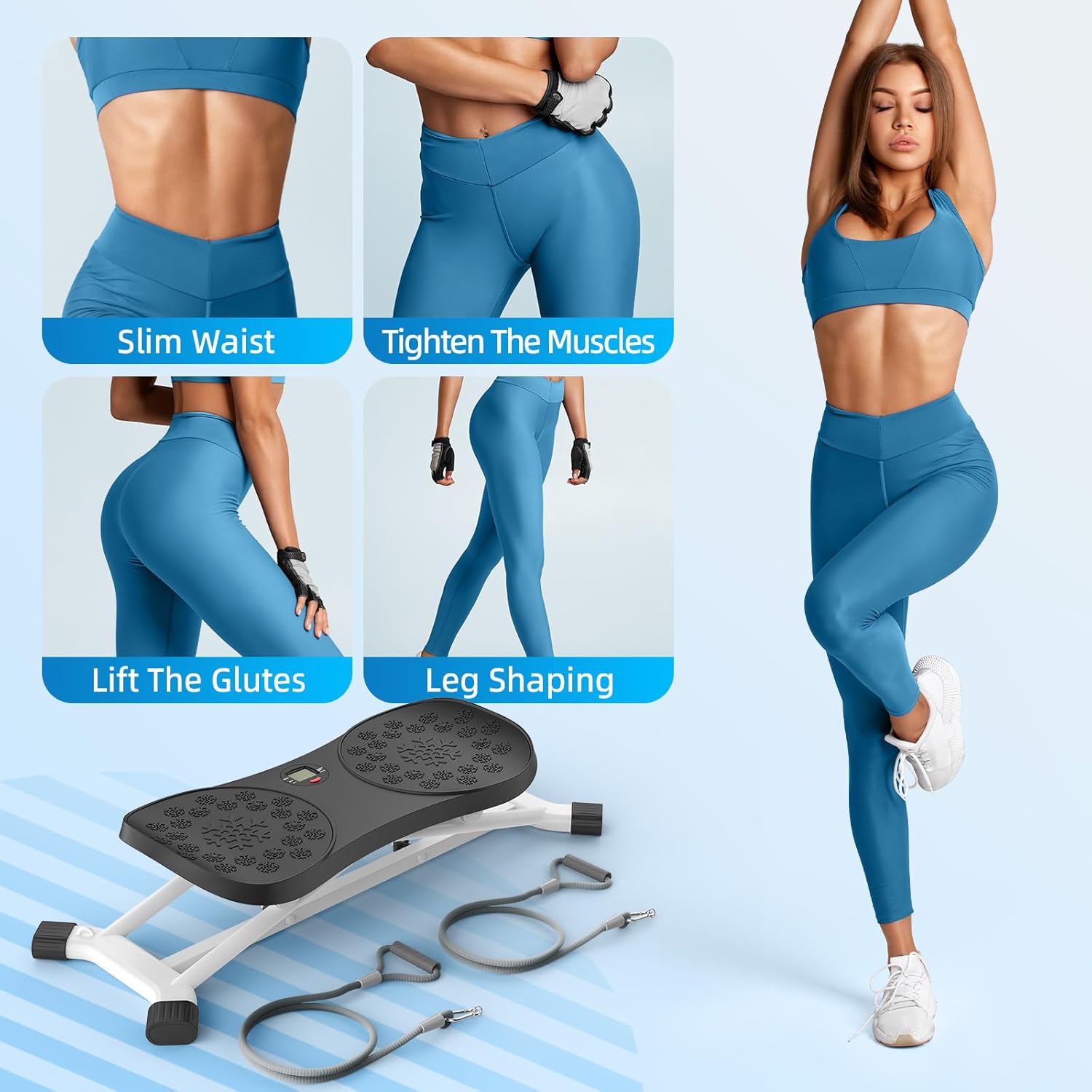 2025 New Ski Simulator Machine,Stridon Balance Board with Resistance Bands&LCD Monitor for Full Body, Noiseless Ski Exercise Machine for Skiing Beginners, Home Use - Image 2