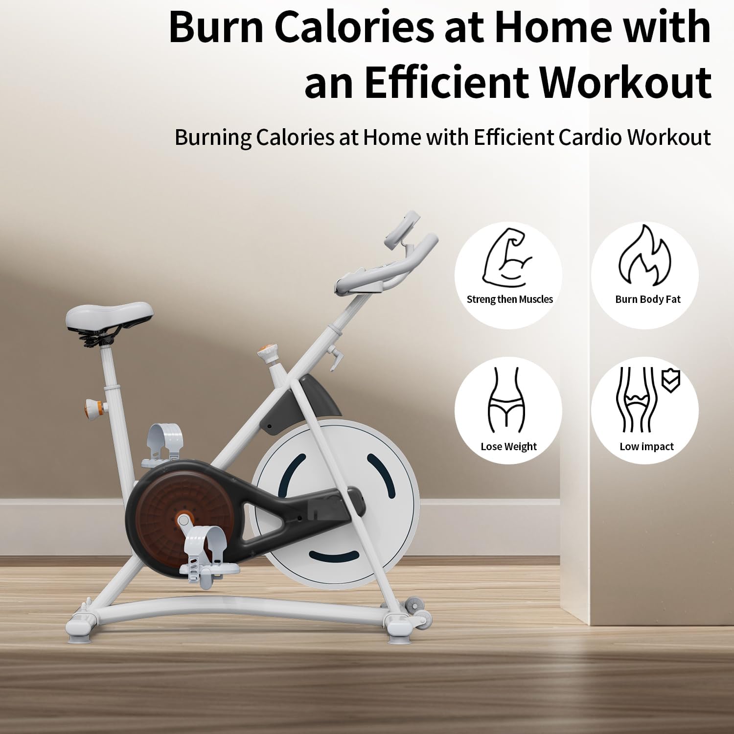 Stationary Bikes,Exercise Bikes,Adjustable Professional Exercise Bikes for Home, Efficient Workout Bike with Smartphone Mount & Digital Pulse Display - Image 4