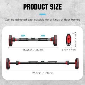 Pull Up Bar Indoor Chin Up Bar for Doorway Body Workout – Locking Mechanism Non-slip Adjustable 25.59-39.37 Width without Screws Max Load 440lbs