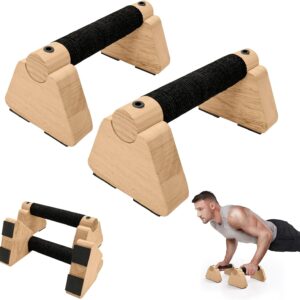 Parallettes Bars – Wooden Calisthenics Equipment for Handstand Training, Push Up Bars & Calisthenics Bar – Handstand Blocks and Pushup Handles for Men