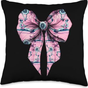 Coquette Bow Rowing Machine Rowing Workout Women Girl Mom Throw Pillow