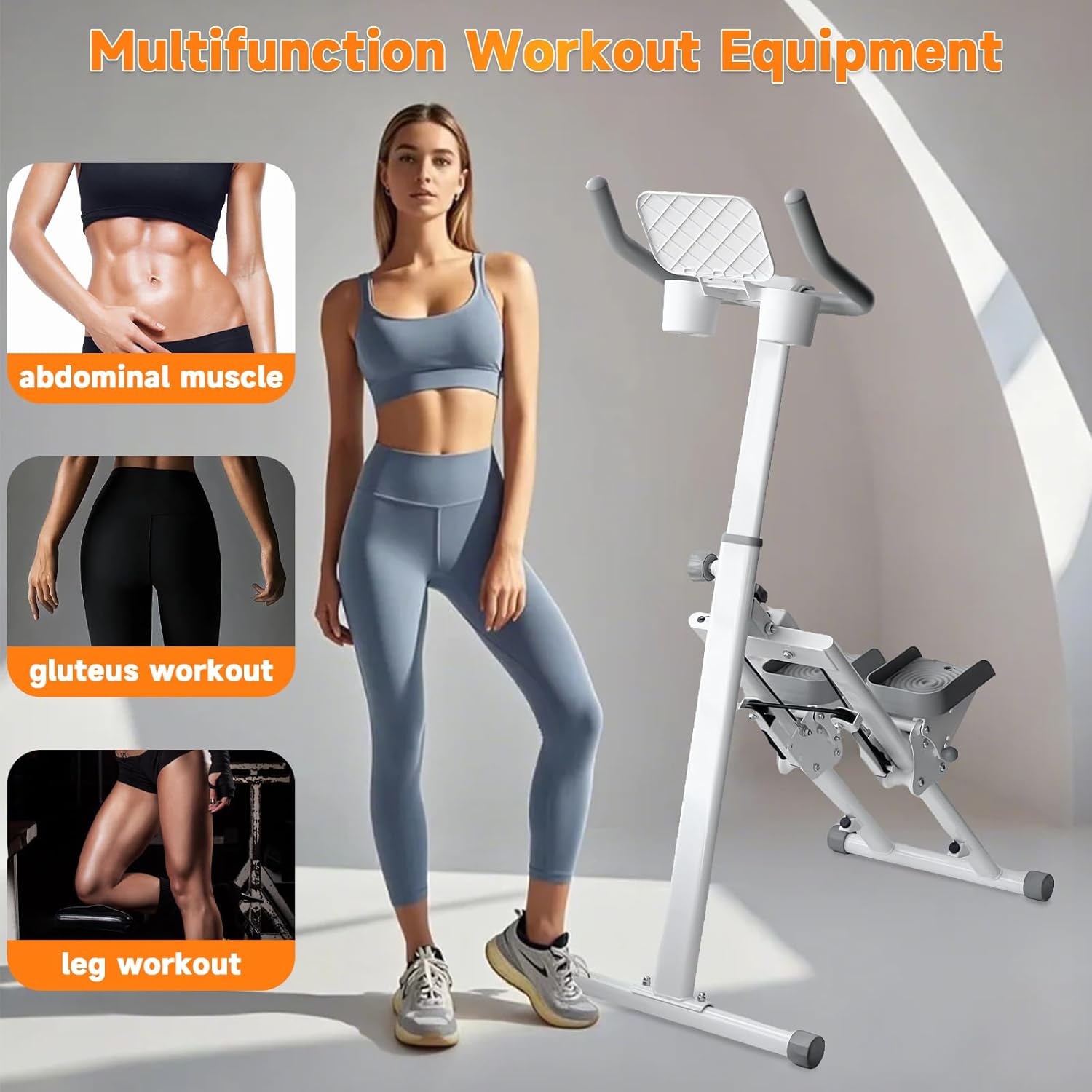Stair Stepper Folding Vertical Aerobics Appliances Exercise Climber for at-Home Workouts Total Body Exerciser with Handle 242LBS Load with Pedal/Stand/Cup Holder, Step Angle Adjustable - Image 6