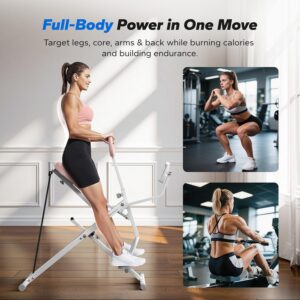 MERACH Upgraded Squat Machine for Women, Smart Row and Deep Squat Trainer with Tablet Stand, Adjustable Resistance & 350LB Weight Capacity, Foldable Home Exercise Equipment, Connect MERACH APP