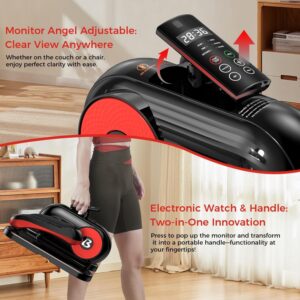 Under Desk Elliptical Machine, Ellipse Leg Exerciser for Seniors Electric Seated Pedal Exerciser Fully Assembled, Forward & Reverse Direction with Remote Control & 12 Level Speeds