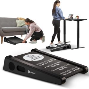 Lifepro Under Desk Small Walking Pad with 2-Stage Incline (5°/7°) – Burn More Calories While You Work – Compact Portable Mini Treadmill for Small Spaces – Low Noise, Space-Saving, 220lb Weight Load