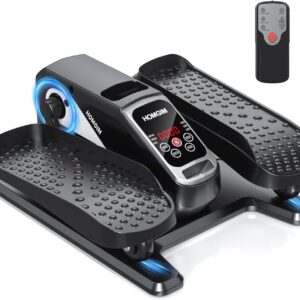 HOMGIM Under Desk Elliptical Machine – Quiet Motorized Leg Exerciser with Smart Remote, 12-Speed Manual Programs Auto/3 Auto Programs LCD Display & Bidirectional Motion for Home/Office