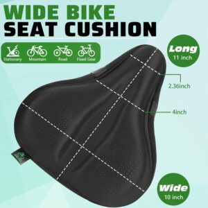 Zacro Bike Seat Cushion – Padded Gel Bike Seat Cover for Men & Women, Padding Bicycle Saddle fit with Peloton/Spin Stationary Exercise/Mountain Road Cycling Bike