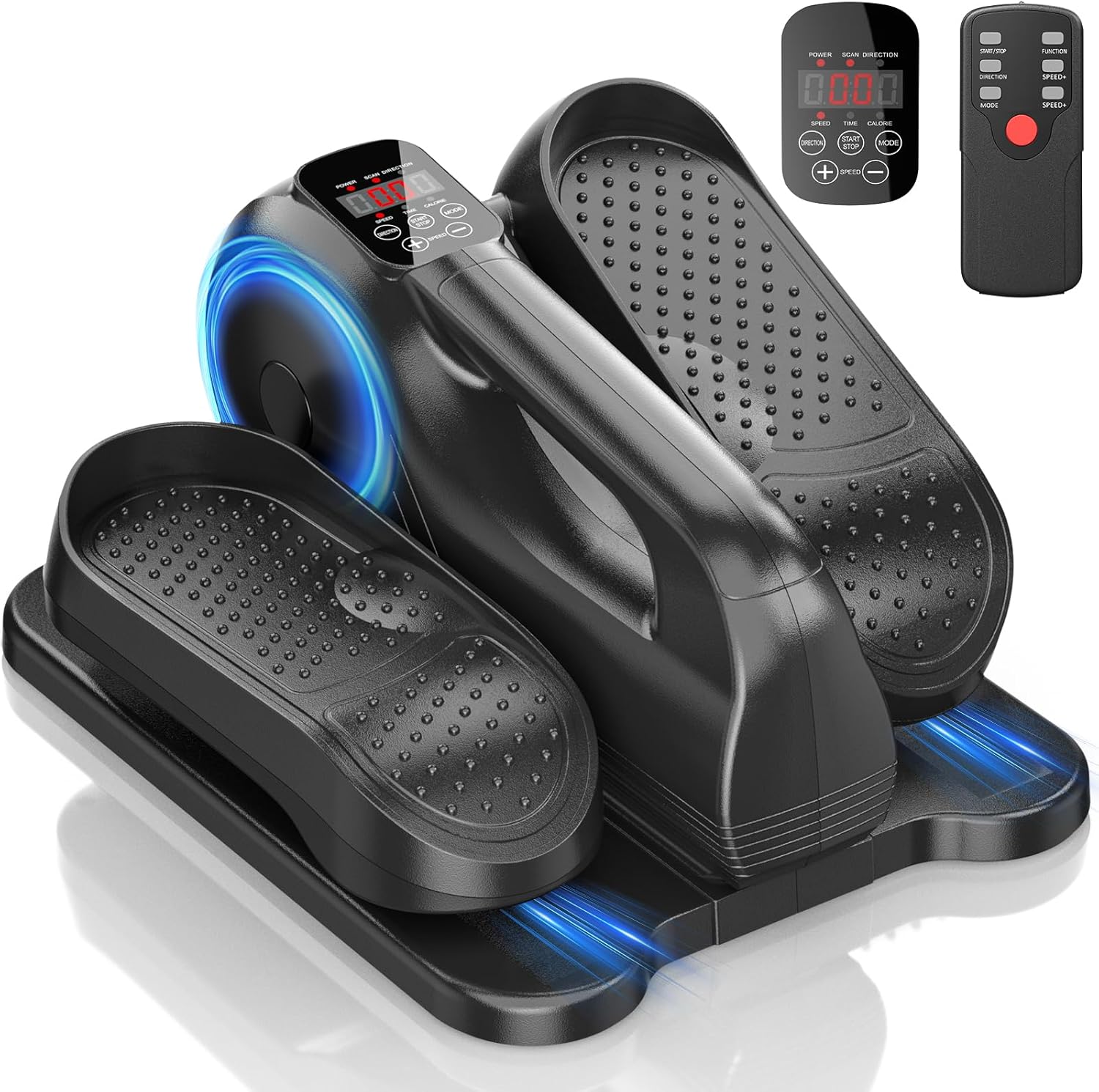 Under Desk Elliptical Machine for Home Ellipse Leg Exerciser for Seniors with Remote Control Quiet & Portable Electric Seated Pedal Exerciser with 6 Adjustable Speeds
