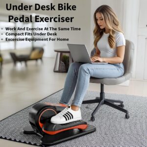 Under Desk Elliptical Machine, 12 Speed Remote Control Leg Exerciser, Digital Display, Super Quiet Motor, Compact Design for Home Workout