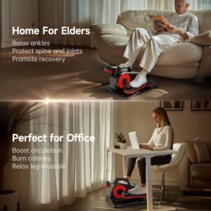 Foot Exercise Machine, Quite & 12 Adjustable Speeds Seated Pedal Exerciser LCD Display & Smooth for Home and Office, Low Impact Foot Peddler Exerciser While Sitting for Seniors