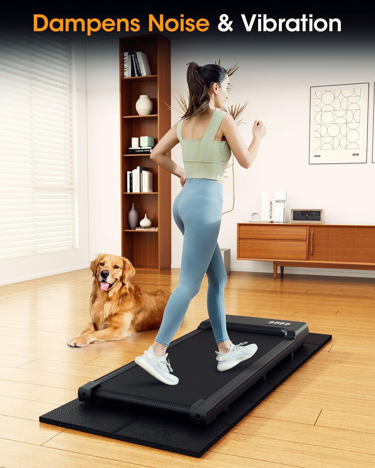 Treadmill Walking Pad Mat for Carpet, for Hardwood Floors, 68x24 Mat for Under Treadmill/Walking pad/Bike on Carpet, 1/4" Thick Exercise Equipment Mat, No Slip, Noise Shock Absorption - Image 5