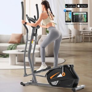 Elliptical Machine with APP, Elliptical Exercise Machine for Home with Hyper-Quiet Magnetic Driving System, Elliptical Trainer with 18IN Stride, 10 Resistance Levels, 390LBS Weight Capacity
