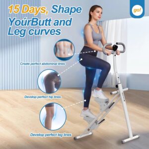 Stepper Machine Adjustable Handles, Compact Stepper Exercise Machine with LCD Display for Home Cardio Workout