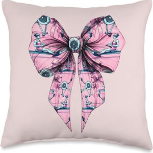 Coquette Bow Rowing Machine Rowing Workout Women Girl Mom Throw Pillow
