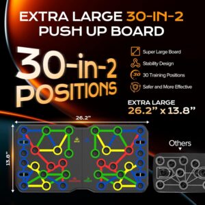 AERLANG Extra Large Push Up Board 26.2″ x 13.8″, Portable 30-in-2 Workout Set for Push Up, Multi-functional Pushup Stands for Strength Training, Fat Burning Push Up Bar for Home Gym