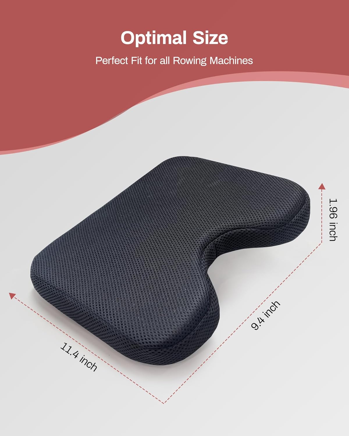 UTRYUP Rowing Machine Seat Cushion, Custom Memory Foam for Perfectly Fit, Washable Cover with Anti-Slip Fastening Strap, Compatible UTRYUP & Concept 2 and Other Row Machines - Rower Accessories Black - Image 7