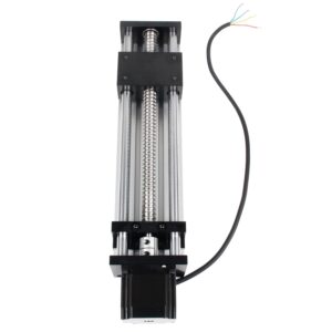 CNC Linear Stage Actuator, Double Optical Axis Linear Slide Rail 1204 Ball Screw CNC Linear Motion Rail Guide with Nema23 Stepper Motor for CNC Router Machine (300mm / 11.81″)