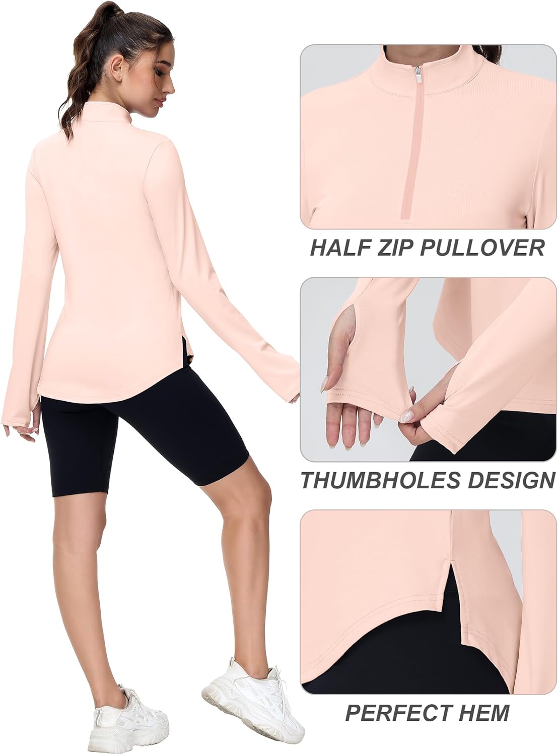 Women's Golf Polo Long Sleeve Workout Tops V Neck UPF 50+ Sun Protection Quick Dry Lightweight Active Tennis Shirts - Image 3