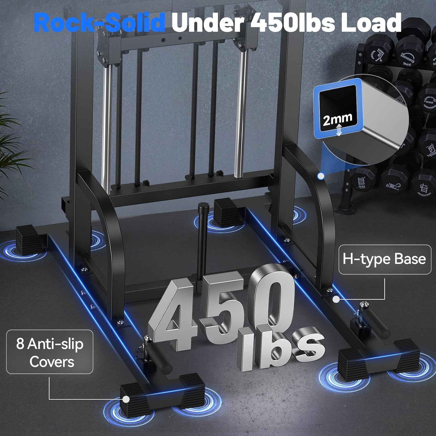 Sportsroyals Power Tower Pull Up Bar Station, 450LBS Stable Pull Up Dip Station for Home Gym Strength Training Equipment - Image 3