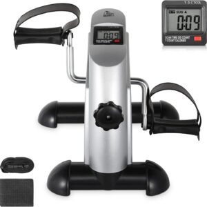 Uten Mini Exercise Bike, Under Desk Bike, Arm & Leg Peddler Machine with LCD Screen Displays, Portable Cycle