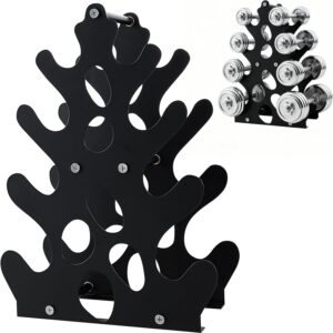 Home Gym Dumbbell Holder – Coral-Inspired A-Frame Rack with Anti-Slip Pads, Built-in Handle, Compact & Space-Saving Design (Dumbbells Not Included)