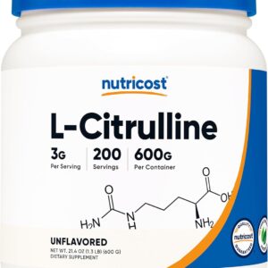 Nutricost Pure L-Citrulline (Base) Powder (600 Grams)