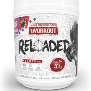 5% Nutrition Reloaded High Stim Pre-Workout | Ultra Energy, Focus, Pumps, Power & Endurance | Citrulline, HydroPrime Glycerol, Nitrosigine, Creatine, Choline, Huperzine A (Wildberry)