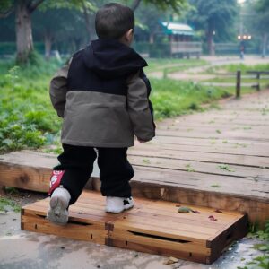 Wooden Platform 3.7″ Height.One Step Stool Larger 31.5″ for Adults&Senior. Carbonization Porch Step,Stair Assist Indoor&Outdoor,Bedside Foot Stepper,Mobility Stepping.for Handicap,Elderly,Kids