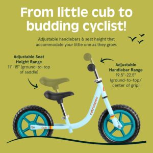Retrospec Cub Toddler Balance Bike for Ages 18 Months – 3 Years – 12in No-Pedal Beginner Bicycle with Adjustable Seat, Puncture-Proof Tires & Safe Low Frame Design