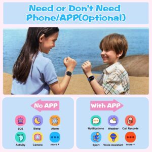 Smart Watch for Kids, 1.85″ Fitness Tracker with Heart Rate, Sleep Monitor, IP68 Waterproof Smartwatches with Video Music, Pedometer, Game, NO APP/Phone, Gift for Boys Girls. (Classic, Blue)