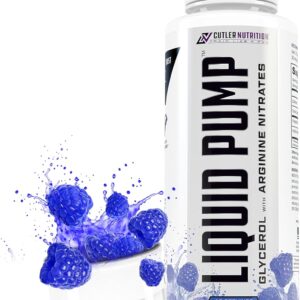 Liquid Pump – Glycerol and Arginine Nitrates for Optimized Pump pre-Workout Liquid Caffeine Free Non stim pre-Workout for Energy and Performance and nictic Oxide Booster | Blue Raspberry Flavor