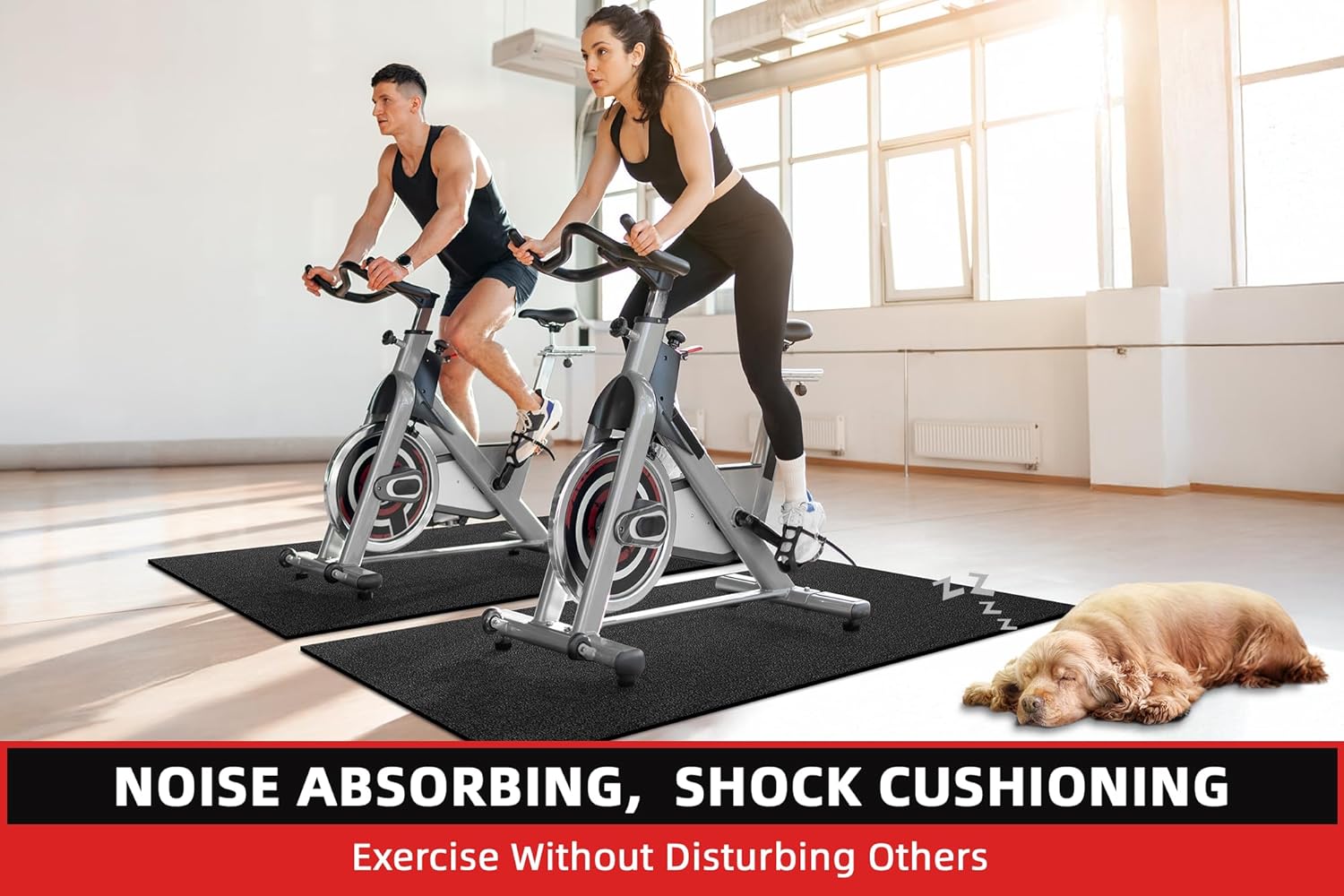 Treadmill Mat, 7'x3'/6'x3'/6'x2.5'/5.6'x2'/4'x2', 6mm Thick Exercise Equipment Gym Mat for Hardwood FloorCarpet, Compatible with Peloton Bike, Indoor Spin Bike, Elliptical - Image 4