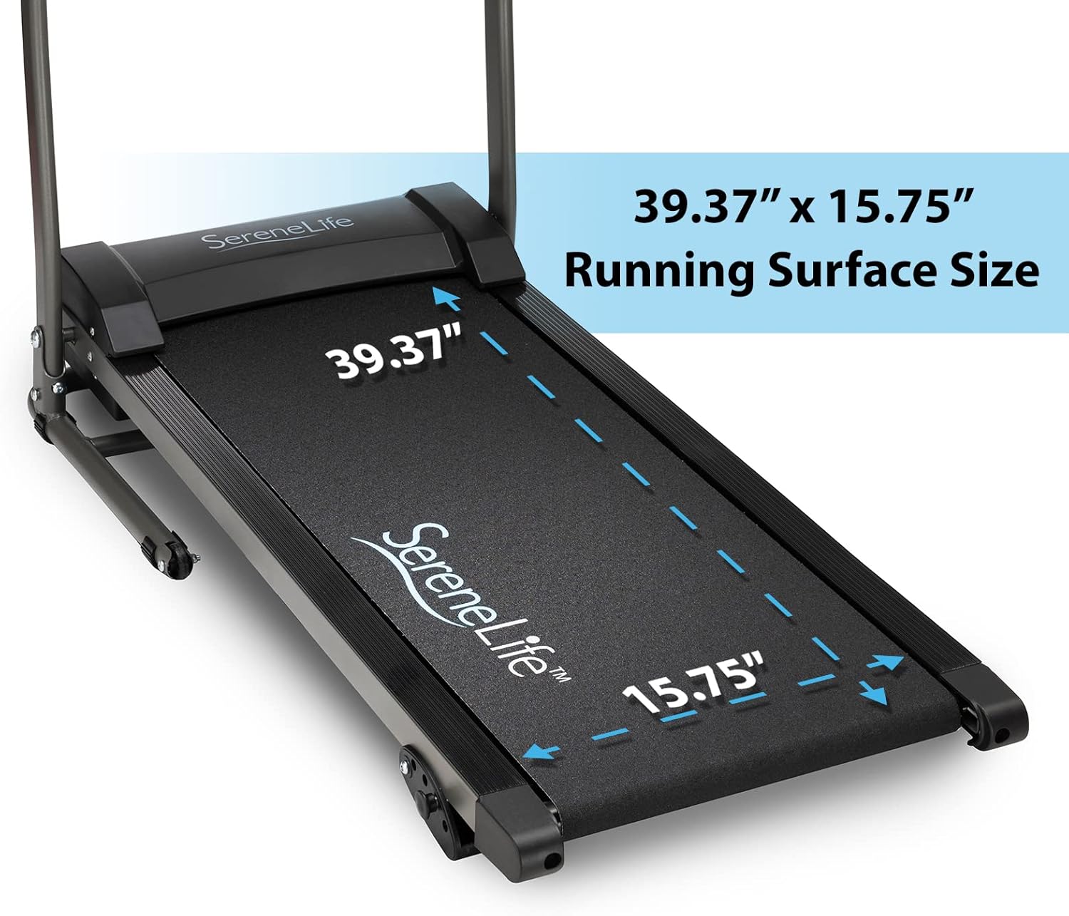 SereneLife Folding Treadmill Exercise Running Machine - Electric Motorized Running Exercise Equipment - Image 2