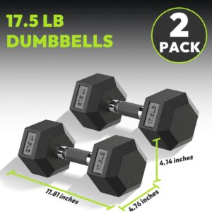 Hex Dumbbell Set, 2.5-65 lb Rubber Encased Exercise & Fitness Dumbbells, Weights Dumbbells Set of 2, Hand Weight for Strength Training