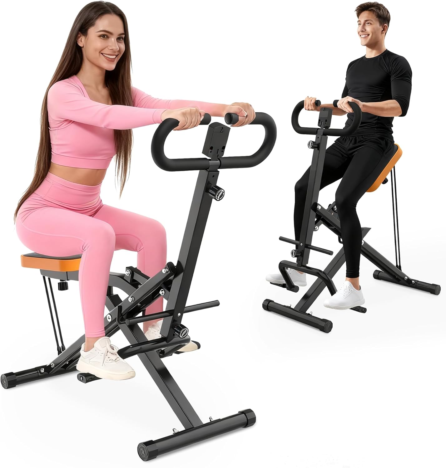Squat Machine for Home - Exercise Machine with Adjustable Resistance Bands Row-N-Ride Squat Assist Trainer for Glutes & Ab Back Legs Workout