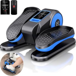ANCHEER Under Desk Elliptical Machine, Ellipse Leg Exerciser for Seniors with 12 Adjustable Speeds, Quiet & Portable Electric Seated Pedal Exerciser with Remote Control