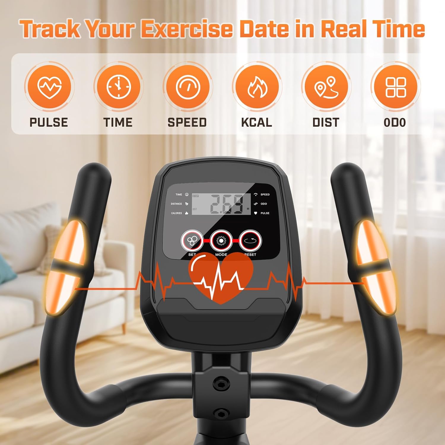 ANCHEER Elliptical Machine, Elliptical Exercise Machine for Home with Ultra-Quiet Magnetic System, Elliptical Trainer with 14 Resistance Levels&15IN Stride,Max 400LBS Loading Capacity - Image 6