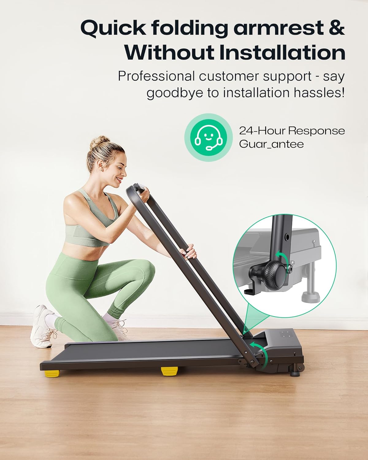 UREVO Walking Pad with Incline, 9% Incline Portable Under Desk Treadmill, 2.5 HP Walking Treadmill Pad for Home and Office, Walking Jogging Running Machine with Remote Control and LED Display - Image 4