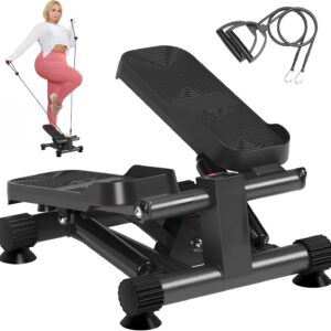 SogesHome Steppers for Exercise at Home,Stair Step Workout Machine with Optional Resistance Bands,Mini Stepper with 300LBS Loading Capacity,Hydraulic Fitness Stepper with LCD Monitor