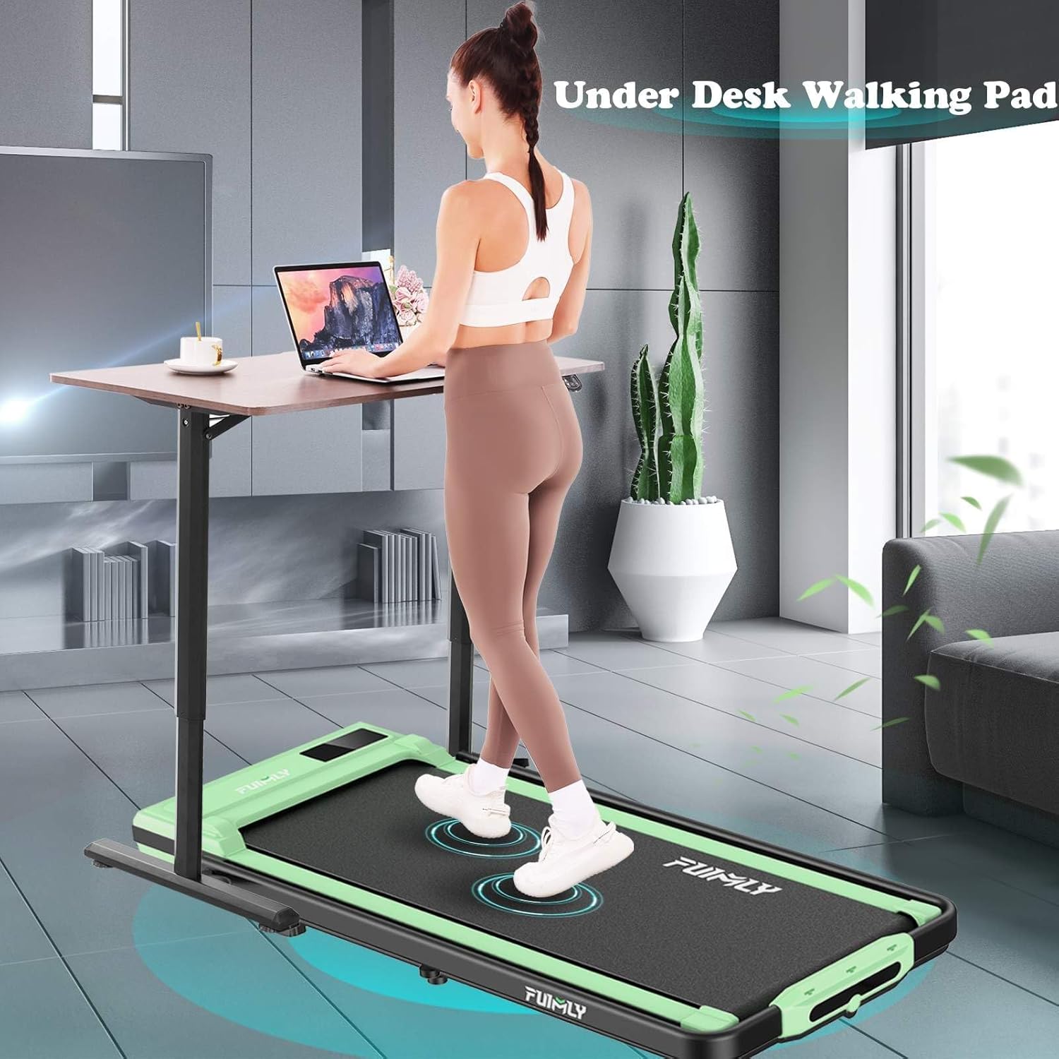 Foldable Treadmill with Incline-Walking Pad with Handle Bar-Portable Walking Pad Treadmill 300+ lb Capacity-Under Desk Treadmills, 4 in 1 Running Machine LED Display/Dual Control - Image 5