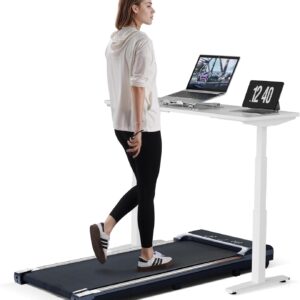 Walking Pad Under Desk Treadmill 2.5HP Treadmill with LED Display Remote Control 265lb Weight Capacity Walking Jogging Machine for Home Office