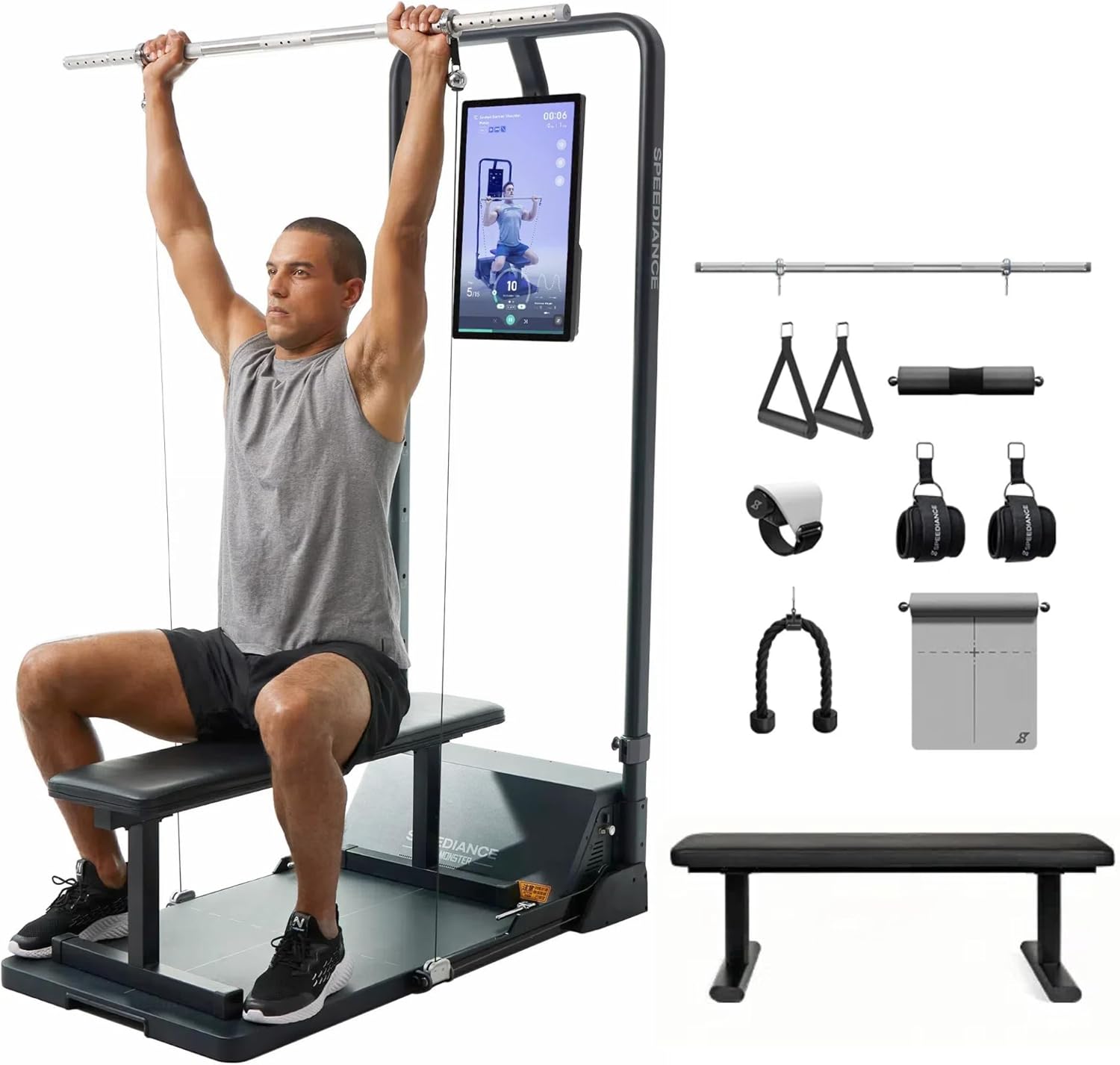 Speediance Gym Monster Smart Home Gym, Multifunctional Strength Training Machine, Smith Machine Power Cage Workout Station, Squat Rack Cable Machine, Full Body Fitness Equipment for Home Workout