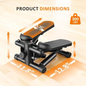 Stair Stepper with Resistance Bands for Home Exercise, Mini Stepper Machine for Indoor Fitness, Portable Home Gym Stepper for Full Body Workout, 300LBS Capacity
