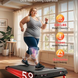 Walking Pad with Incline,XBD Under Desk Treadmill for Home Small Office,2.5HP Low Noise Portable Treadmill with 330 Lbs Capacity,Remote Control and LED Display