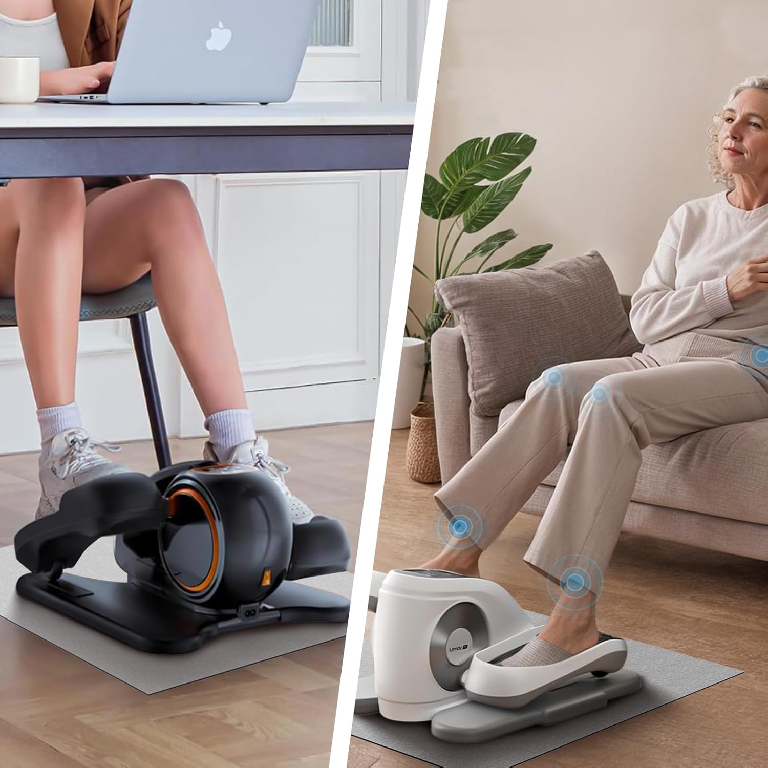 Under Desk Elliptical Non-Slip Mat, Apply to Under Desk Elliptical Peddler While Sitting, Perfect for Electric Seated Foot Pedal Exerciser, Enhanced Stability & Floor Protection (Black) - Image 4