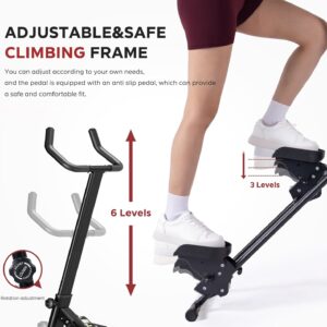 SogesPower Stair Stepper for Home,Folding Vertical Stair Climber with Adjustable Pedals & Handlebar, Cardio Climbing Exercise Machine for Full-Body Workout, Stair Master for Women Men,Black